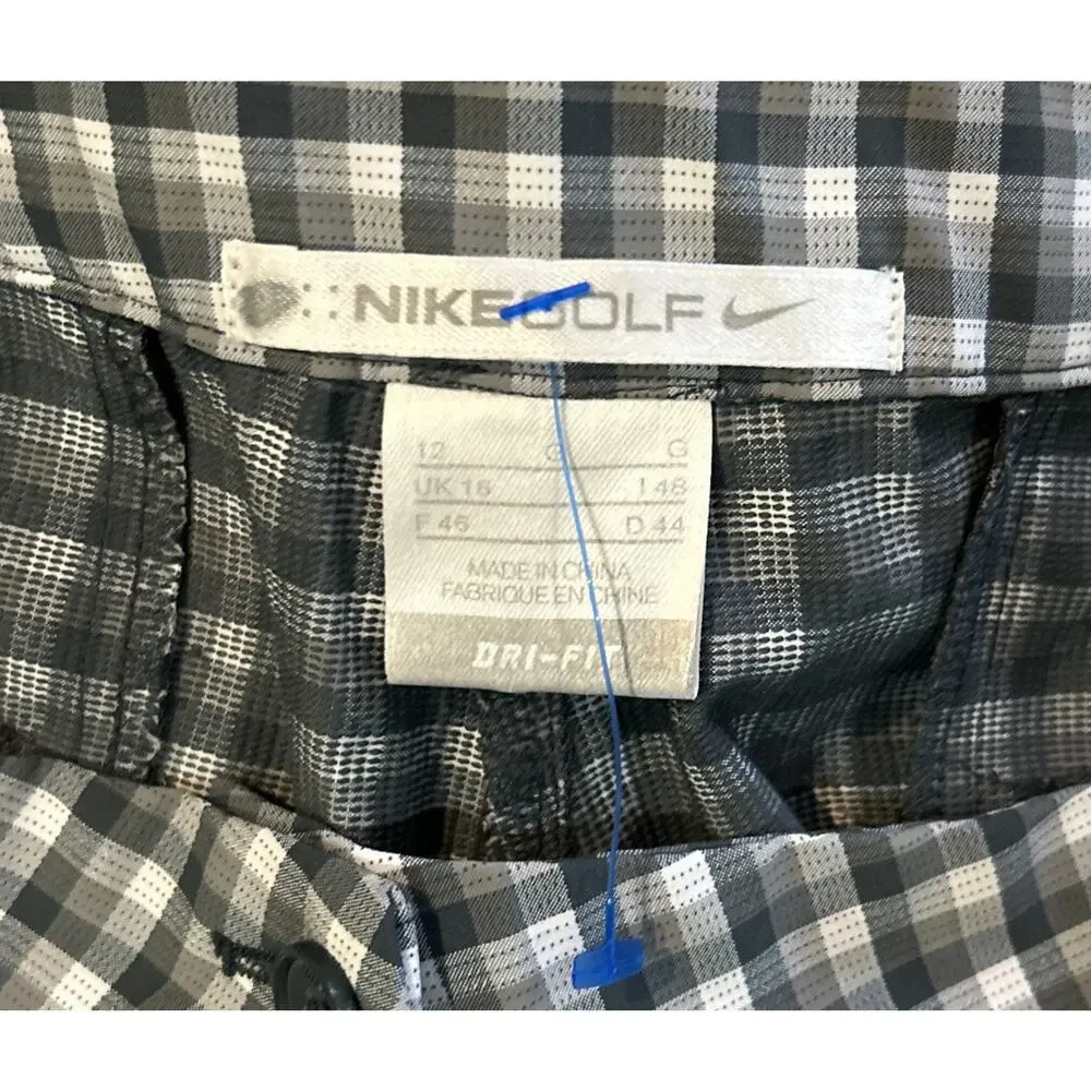 Nike Golf Women’s Gray Plaid Golf Shorts Size 12